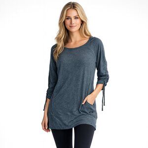 2/$30 C9 by Champion Yoga Tee Strap Sleeves Heather Charcoal Medium #BAG11